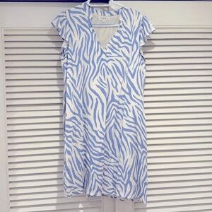 THML blue white zebra dress with pockets. Very comfortable for summer